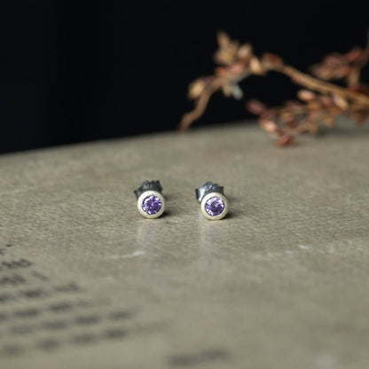 Sterling Silver Round Diamond Stud Earrings Personality-Jewearrings