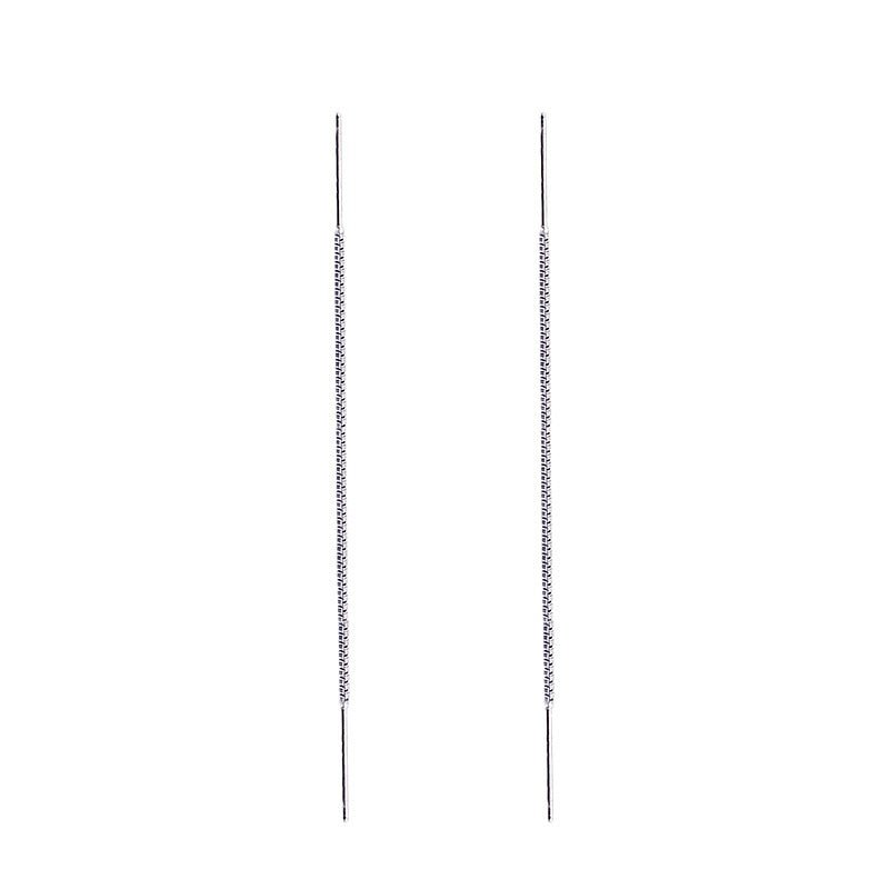 Sterling Silver Simple Versatile Personality Tassel Long Earrings-Jewearrings