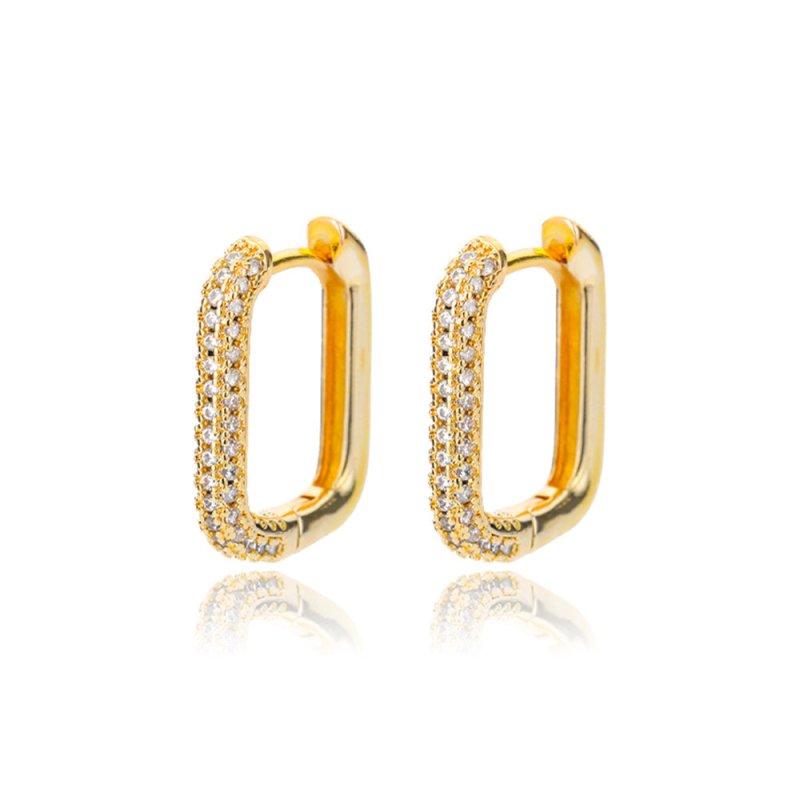 Sterling Silver Studded With Diamond Earrings-Jewearrings