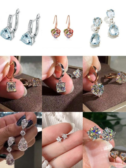 Stone-studded Diamond Earrings Popular In Europe And America-Jewearrings