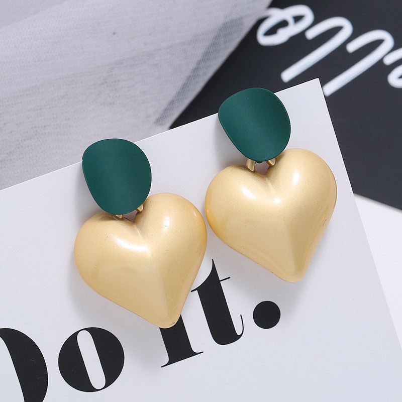 Street Style Ear Jewelry Big Peach Heart Acrylic Earrings-Jewearrings