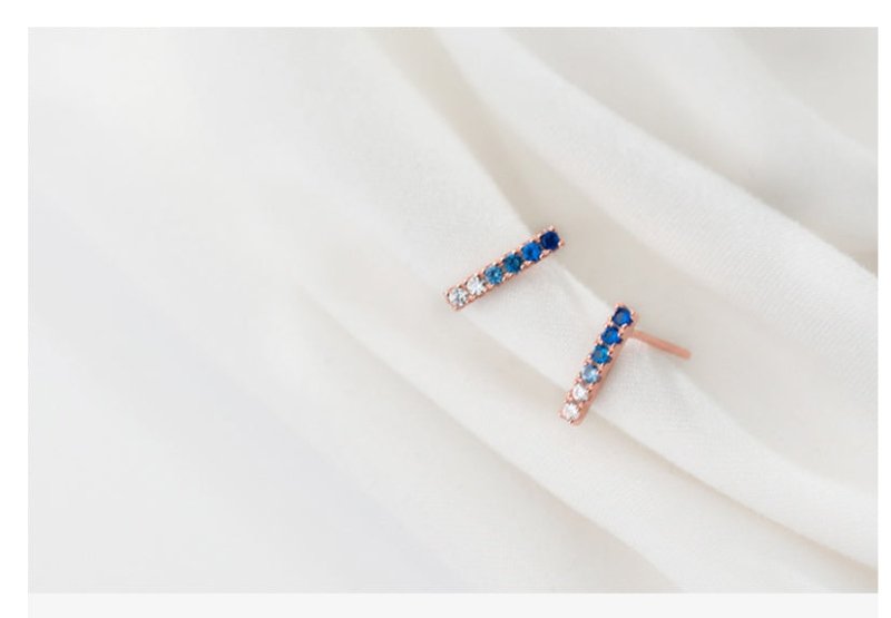 Stud earrings gradient blue diamond earrings-Jewearrings