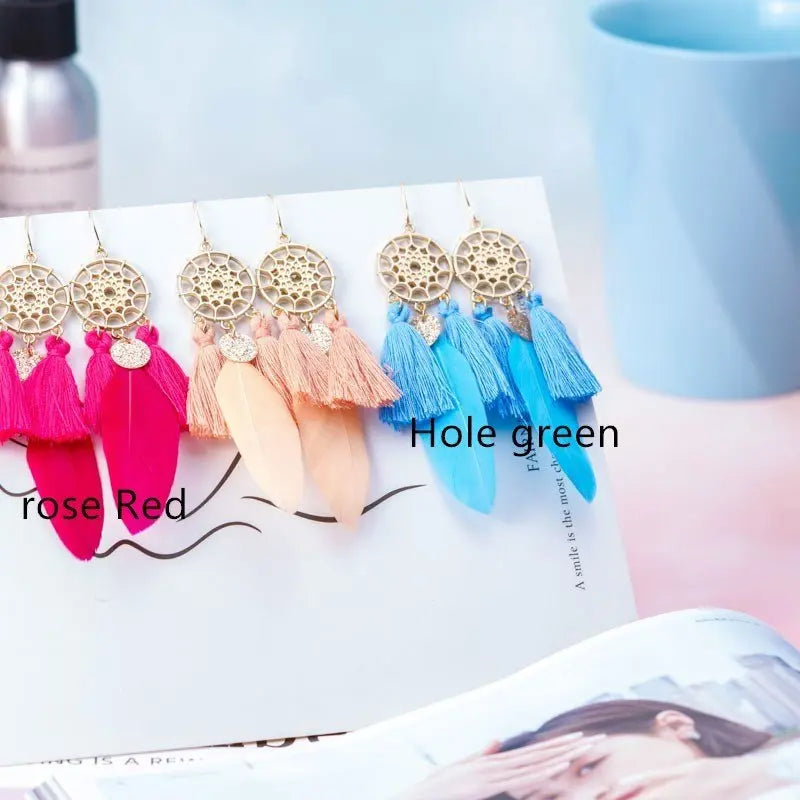 Stunning Feather Earrings for Women - Bohemian Style-Jewearrings