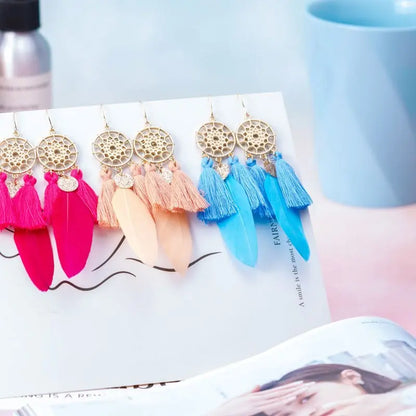 Stunning Feather Earrings for Women - Bohemian Style-Jewearrings