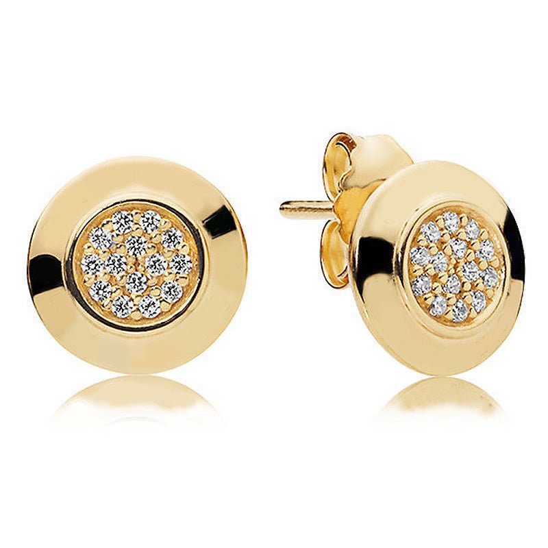 Stylish Hollowed-out Diamond-studded Earrings-Jewearrings