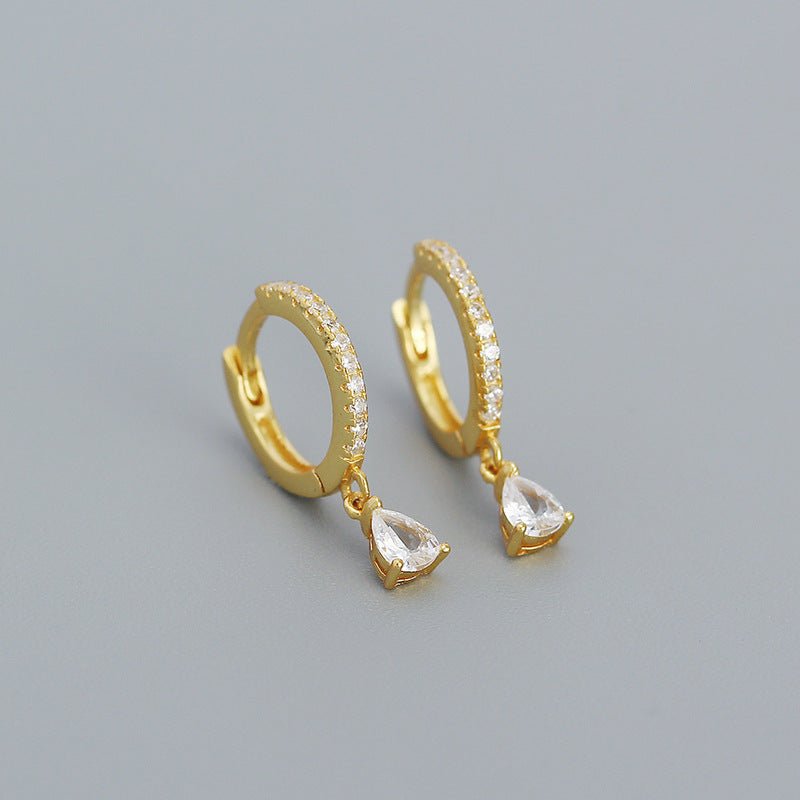 Stylish Sterling Silver Diamond Earrings-Jewearrings