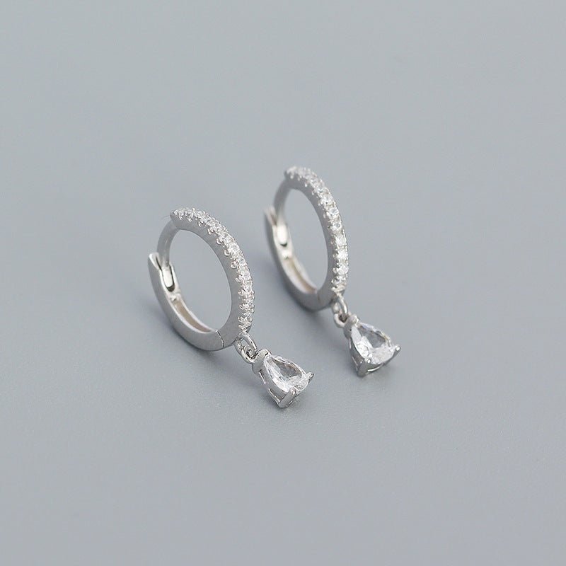 Stylish Sterling Silver Diamond Earrings-Jewearrings