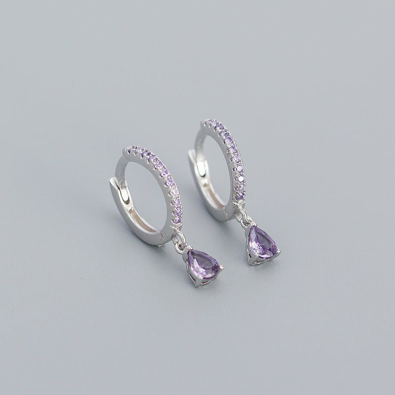 Stylish Sterling Silver Diamond Earrings-Jewearrings