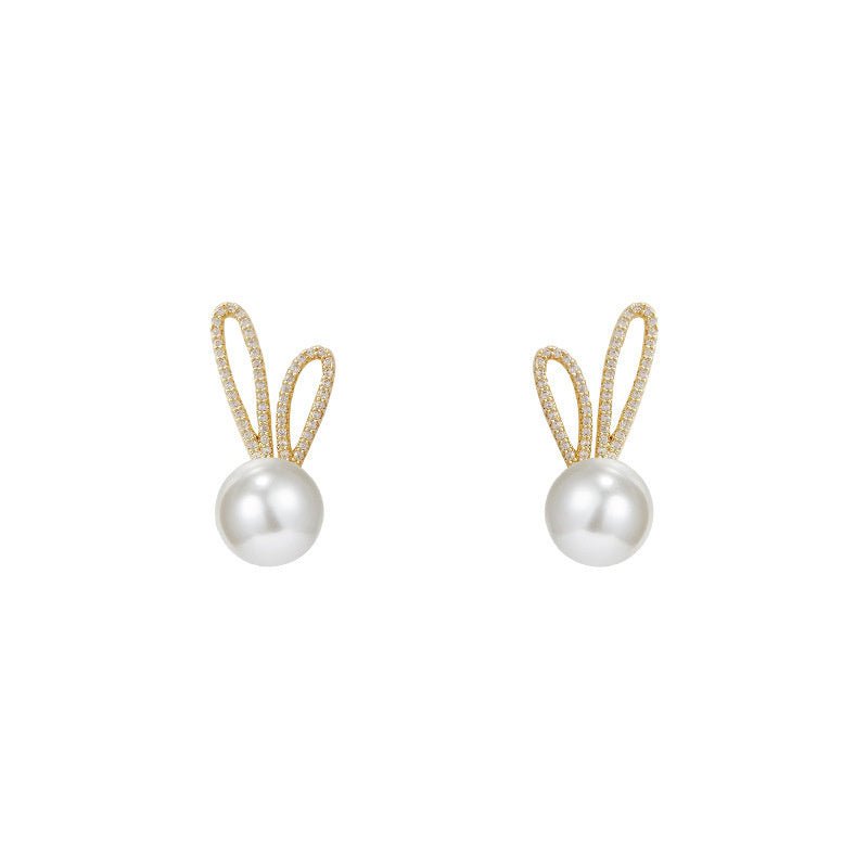 Stylish Vintage Diamond And Pearl Love Earrings-Jewearrings