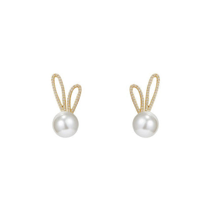 Stylish Vintage Diamond And Pearl Love Earrings-Jewearrings