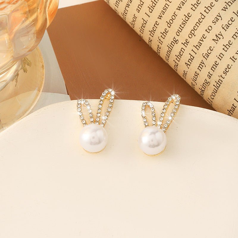 Stylish Vintage Diamond And Pearl Love Earrings-Jewearrings