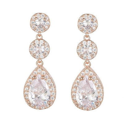 Super Flash AAA Zircon With Diamond Water Drop Earrings-Jewearrings