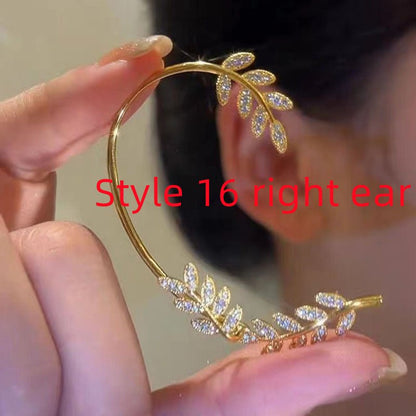 Super Flashing Diamond Earrings With Butterfly Ear Clip Earrings All-in-one Earrings-Jewearrings