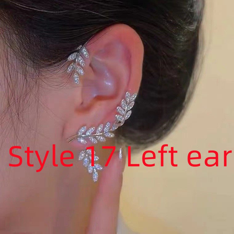 Super Flashing Diamond Earrings With Butterfly Ear Clip Earrings All-in-one Earrings-Jewearrings