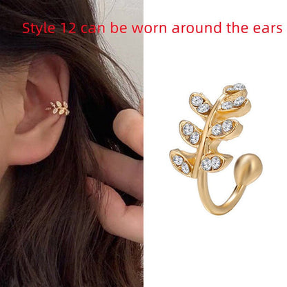 Super Flashing Diamond Earrings With Butterfly Ear Clip Earrings All-in-one Earrings-Jewearrings