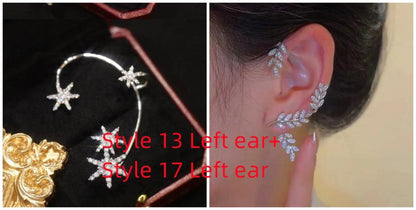 Super Flashing Diamond Earrings With Butterfly Ear Clip Earrings All-in-one Earrings-Jewearrings