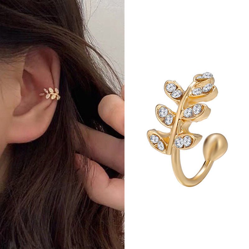 Super Flashing Diamond Earrings With Butterfly Ear Clip Earrings All-in-one Earrings-Jewearrings