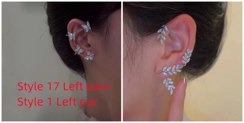 Super Flashing Diamond Earrings With Butterfly Ear Clip Earrings All-in-one Earrings-Jewearrings