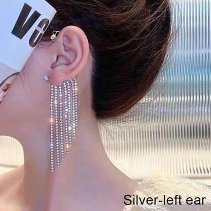 Super Flashing Diamond Earrings With Butterfly Ear Clip Earrings All-in-one Earrings-Jewearrings