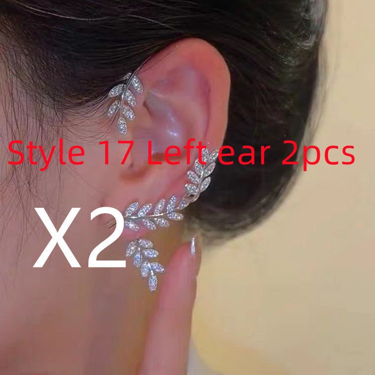 Super Flashing Diamond Earrings With Butterfly Ear Clip Earrings All-in-one Earrings-Jewearrings