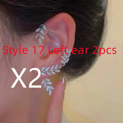 Super Flashing Diamond Earrings With Butterfly Ear Clip Earrings All-in-one Earrings-Jewearrings