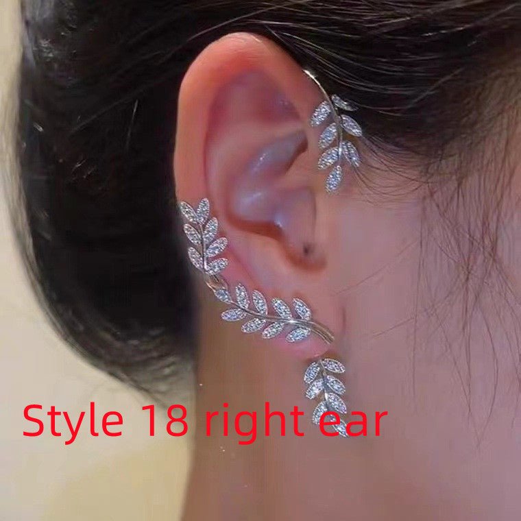 Super Flashing Diamond Earrings With Butterfly Ear Clip Earrings All-in-one Earrings-Jewearrings