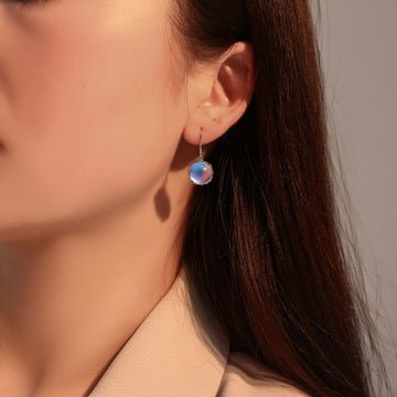 Sweet round blue gradient earrings-Jewearrings