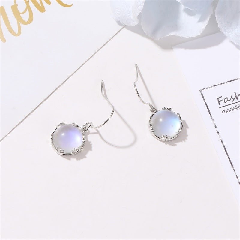 Sweet round blue gradient earrings-Jewearrings