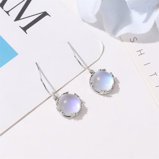 Sweet round blue gradient earrings-Jewearrings