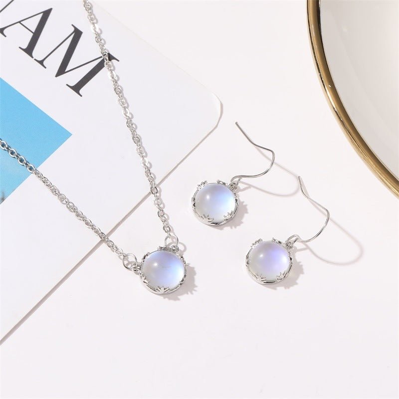 Sweet round blue gradient earrings-Jewearrings