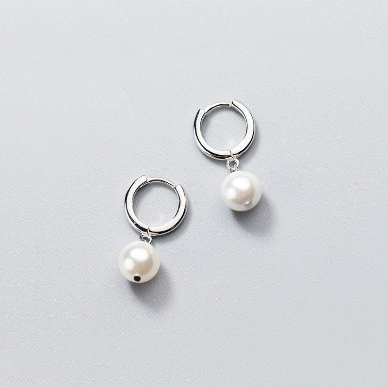 Sweet Shell Beads Synthetic Pearl Earrings Short Earrings-Jewearrings