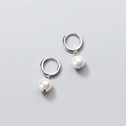 Sweet Shell Beads Synthetic Pearl Earrings Short Earrings-Jewearrings