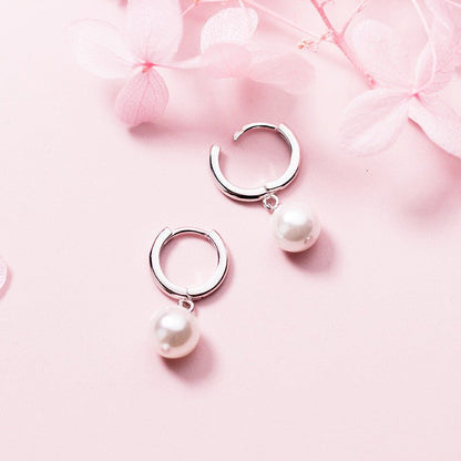 Sweet Shell Beads Synthetic Pearl Earrings Short Earrings-Jewearrings