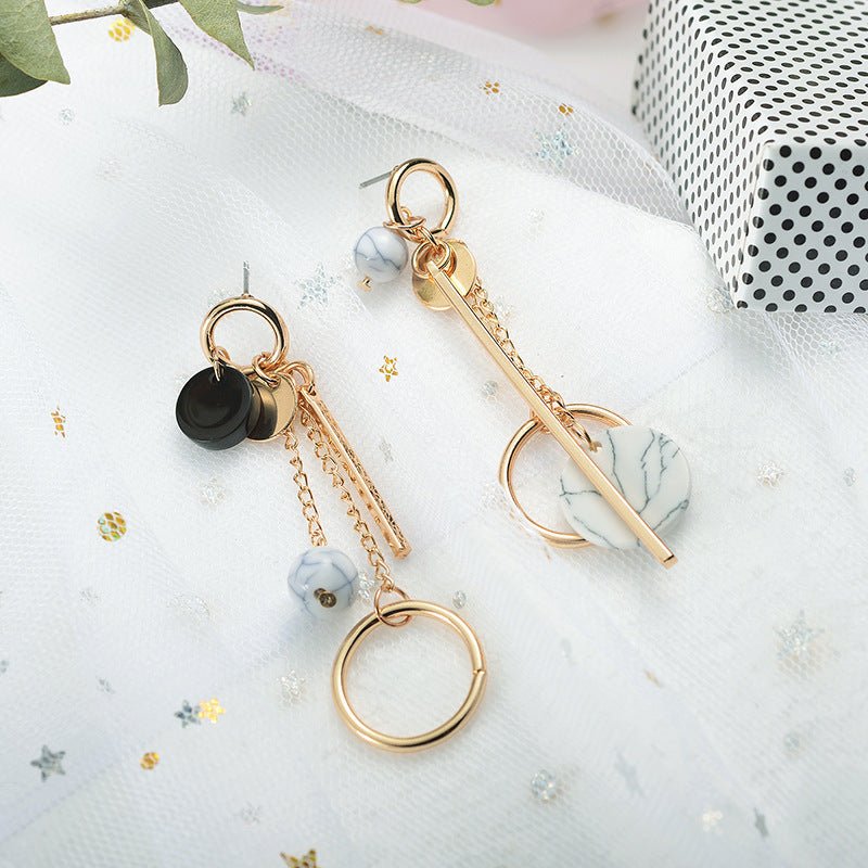 Tassel Earrings Japanese And Korean Personality Circle Shell Ladies Earrings-Jewearrings