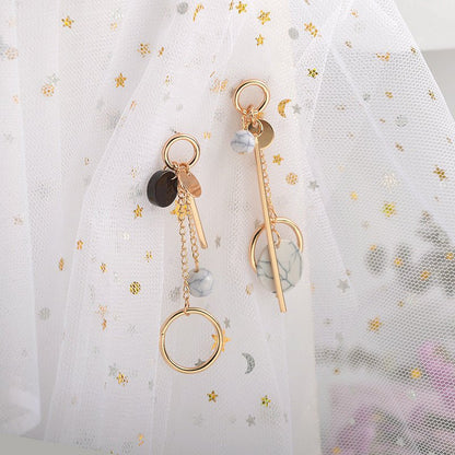 Tassel Earrings Japanese And Korean Personality Circle Shell Ladies Earrings-Jewearrings