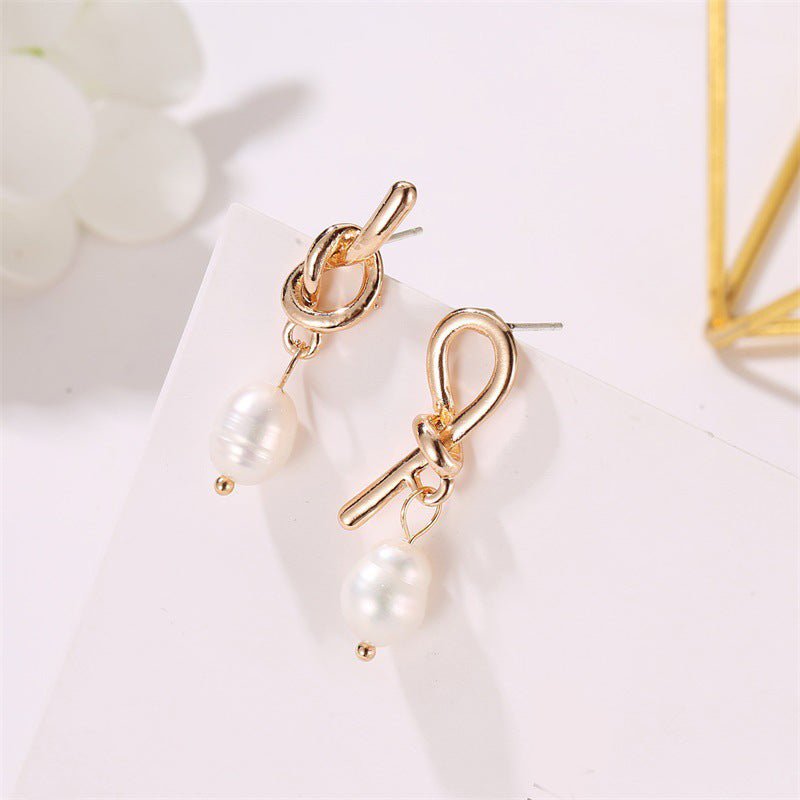 Temperament Baroque Pearl Earrings-Jewearrings