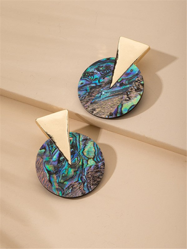 Temperament Fashion Big Abalone Shell Female Earrings With Personality All-match-Jewearrings