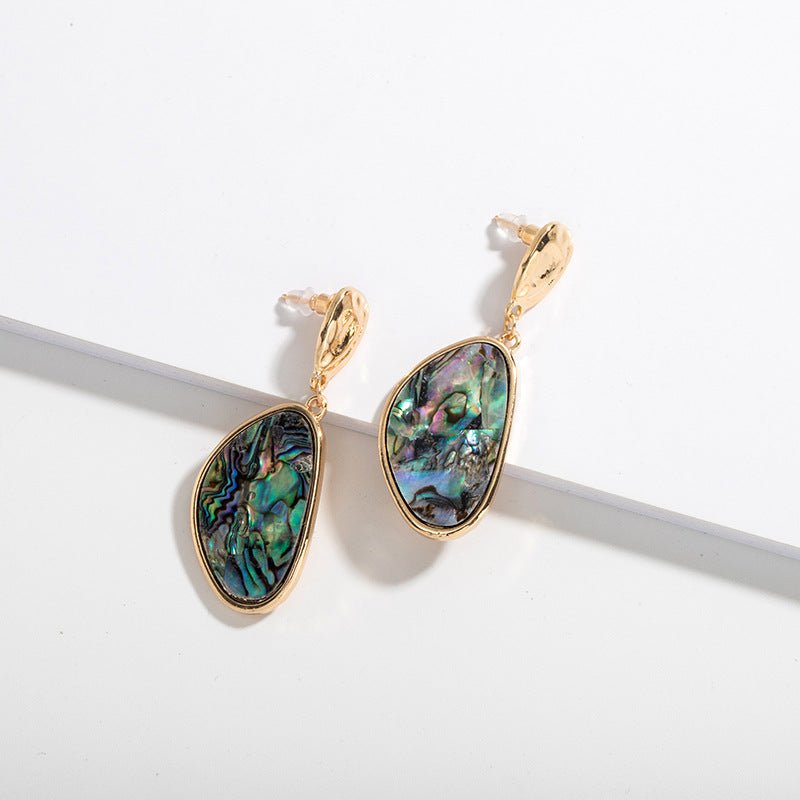 Temperament Fashion Big Abalone Shell Female Earrings With Personality All-match-Jewearrings