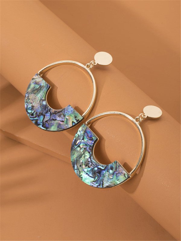 Temperament Fashion Big Abalone Shell Female Earrings With Personality All-match-Jewearrings