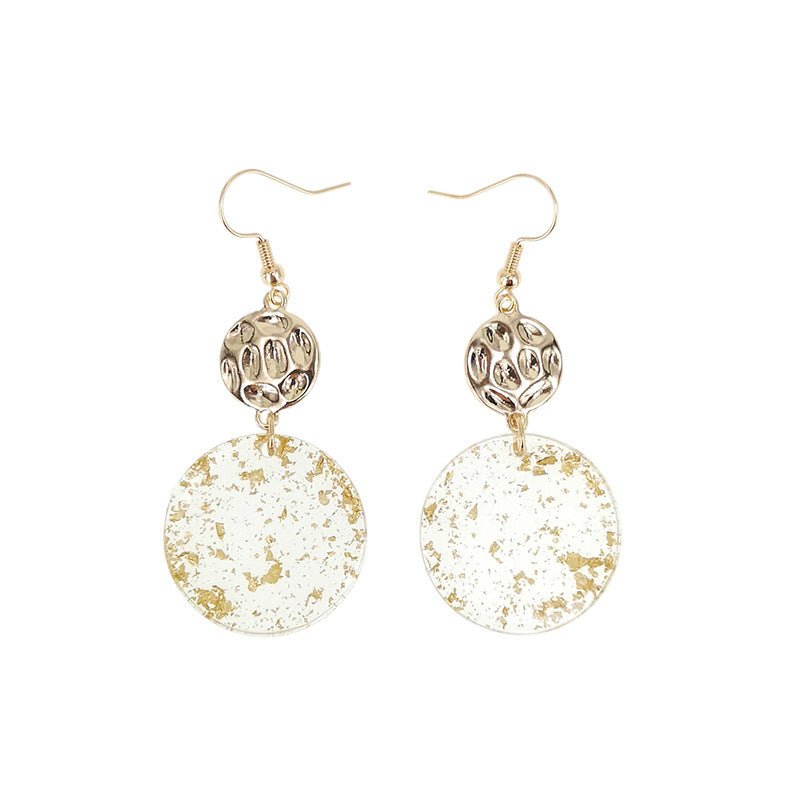 Temperament Gold Leaf Acrylic Earrings-Jewearrings