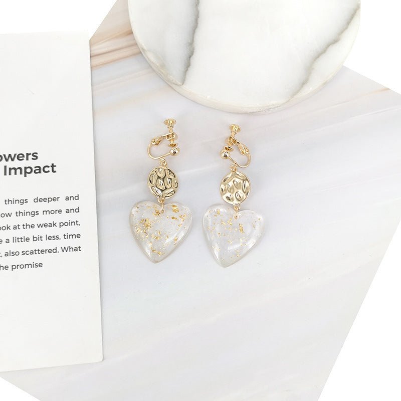 Temperament Gold Leaf Acrylic Earrings-Jewearrings