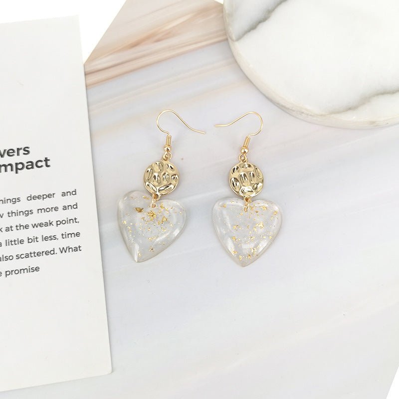 Temperament Gold Leaf Acrylic Earrings-Jewearrings