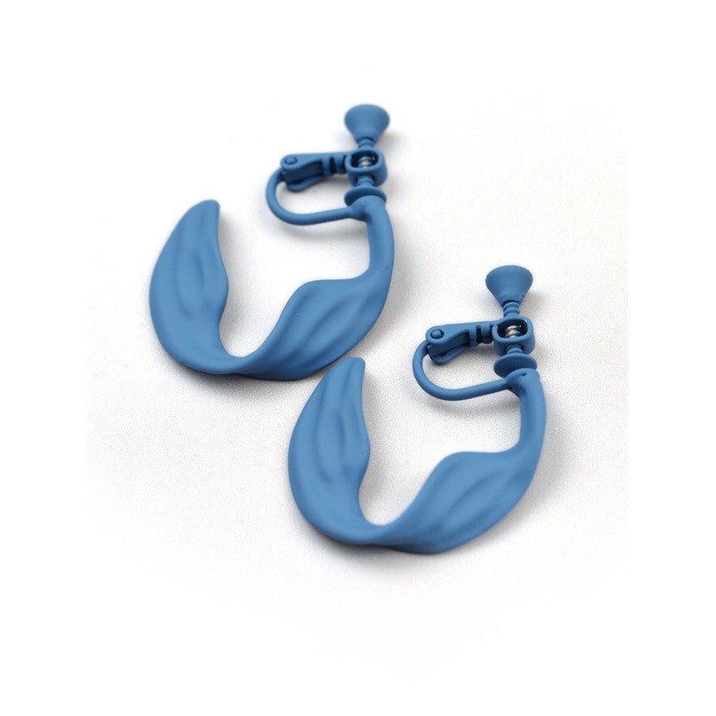 Temperament Klein Blue Paint Earrings Female Ear Clip Without Pierced Ears-Jewearrings