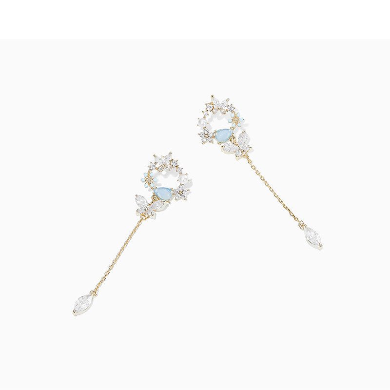 Temperament Long Tassel Summer 925 Silver Needle Earrings-Jewearrings