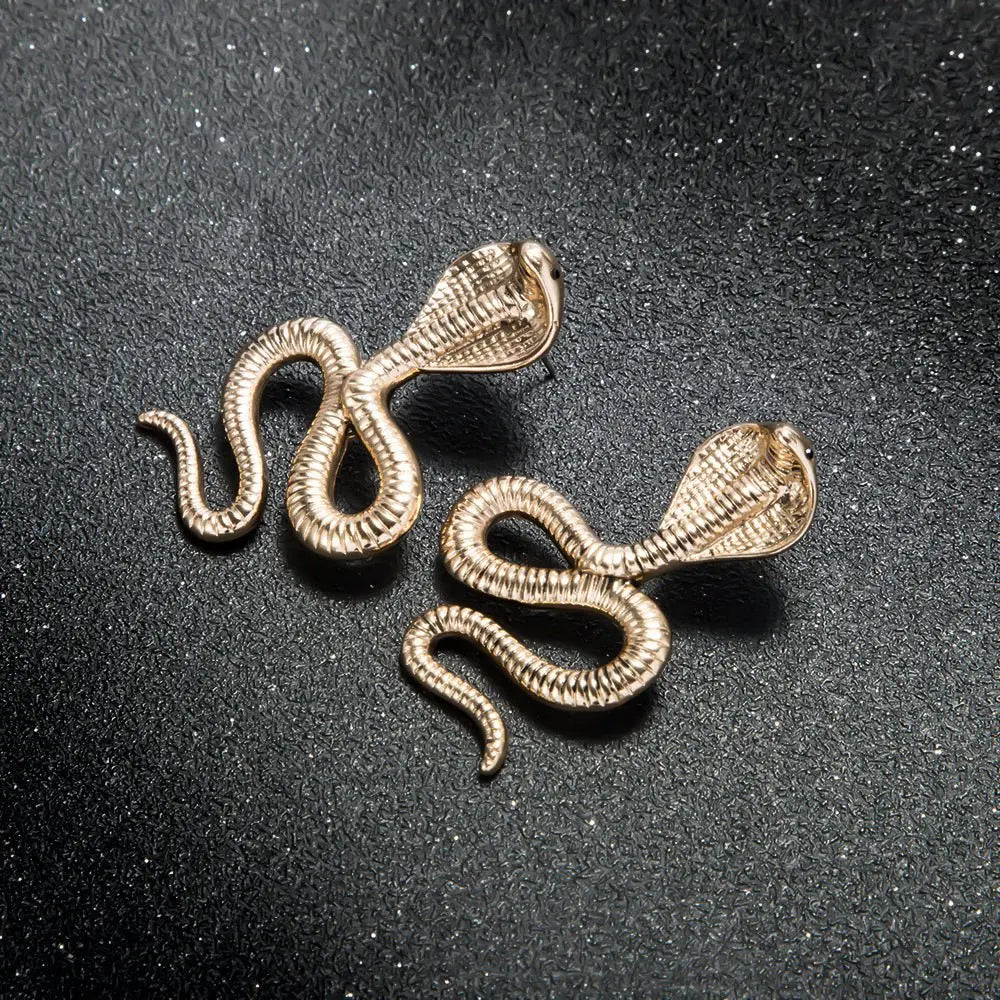 Temperament Snake Earrings - Metal Material-Jewearrings