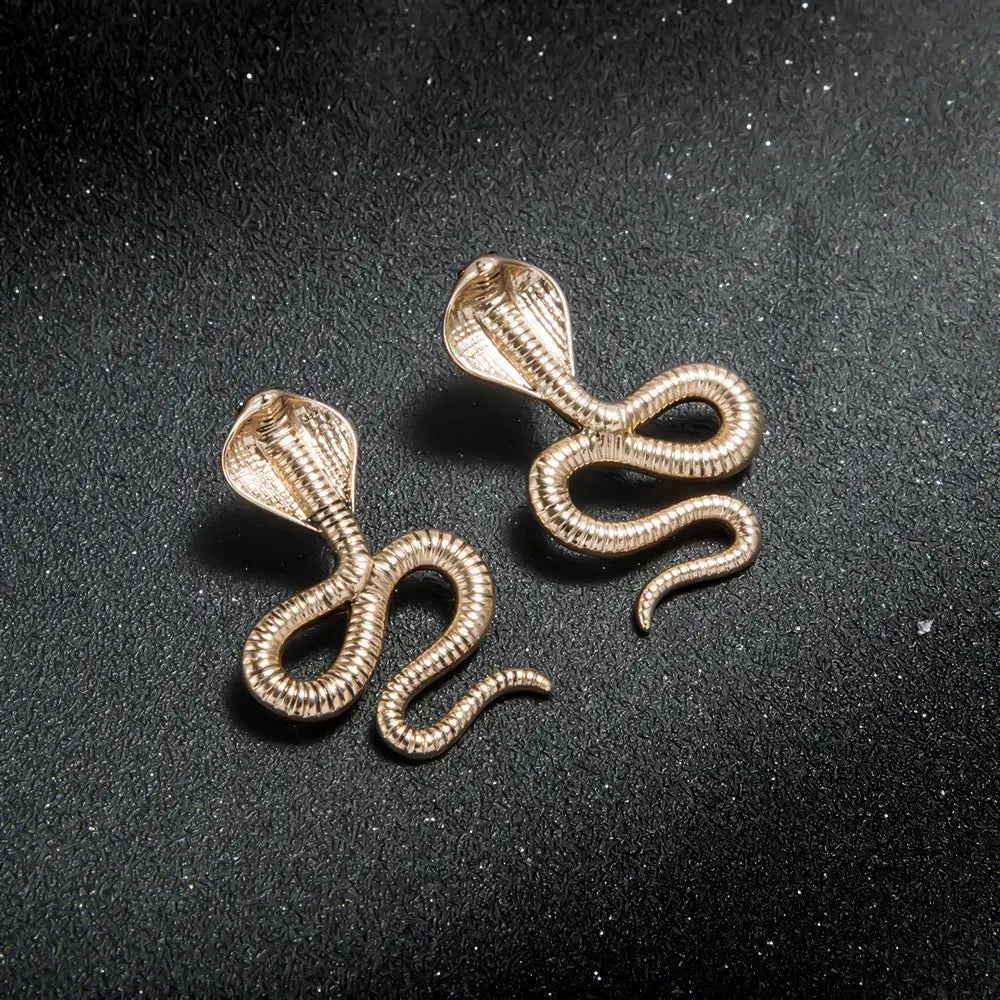 Temperament Snake Earrings - Metal Material-Jewearrings