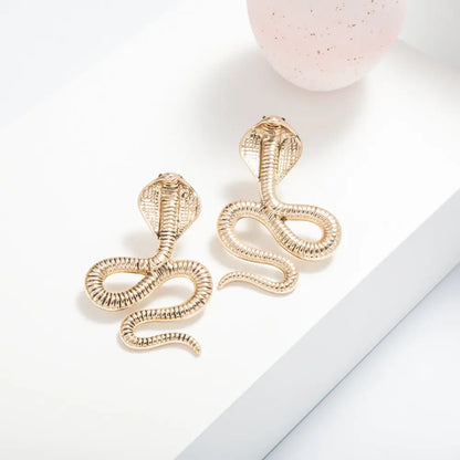 Temperament Snake Earrings - Metal Material-Jewearrings