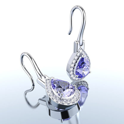 The New Drop-shaped Zircon Diamond Earrings Are Versatile-Jewearrings