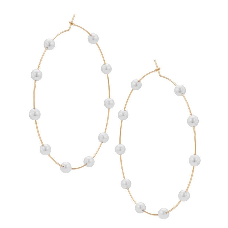 The New Pearl Big Circle Earrings Are Exaggerated-Jewearrings