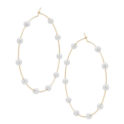 The New Pearl Big Circle Earrings Are Exaggerated-Jewearrings